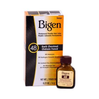 Bigen Permanent Powder Hair Color – Dark Chestnut 48 – 0.21 oz - ANNS BEAUTY SUPPLY